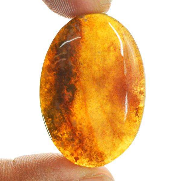 gemsmore:Amazing Moss Agate Oval shape Untreated Loose Gemstone