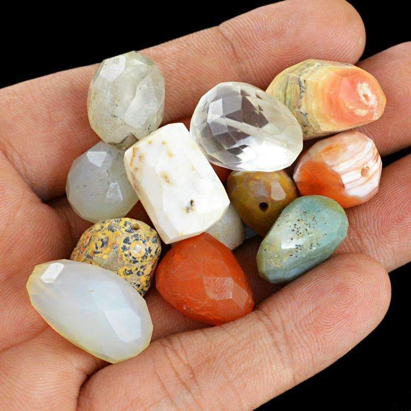 gemsmore:Amazing Multicolor Multi Gemstone Drilled Beads Lot - Natural Faceted