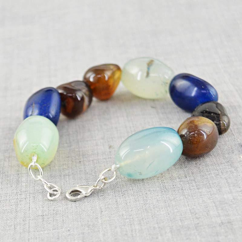 gemsmore:Amazing Multicolor Onyx Bracelet Natural Genuine Beads