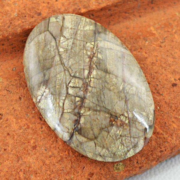 gemsmore:Amazing Mushroom Rhyolite Oval Shape Loose Gemstone