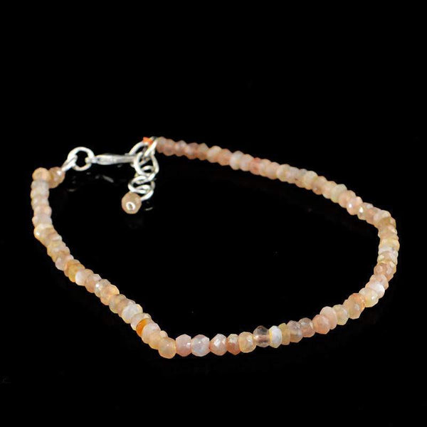gemsmore:Amazing Natural Agate Bracelet Round Shape Faceted Beads