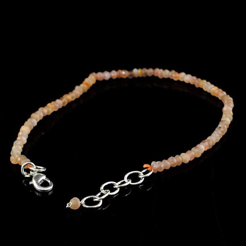 gemsmore:Amazing Natural Agate Bracelet Round Shape Faceted Beads