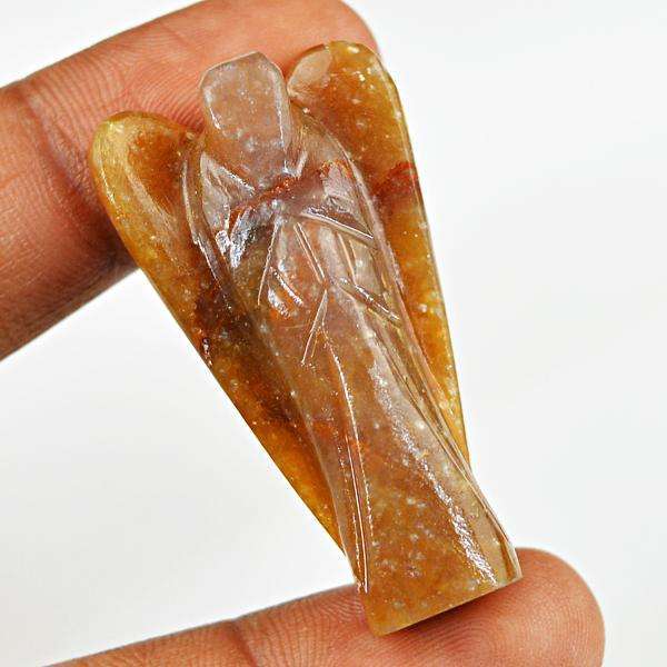 gemsmore:Amazing Natural Agate Carved Healing Angel Gemstone