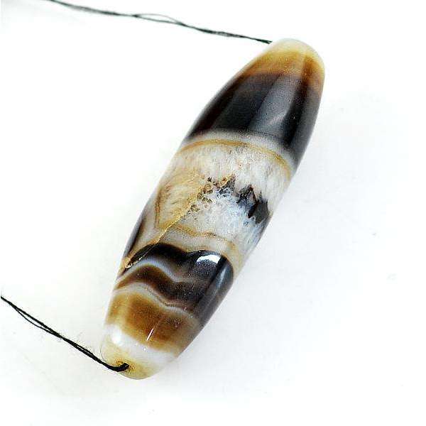 gemsmore:Amazing Natural Agate Untreated Drilled Bead