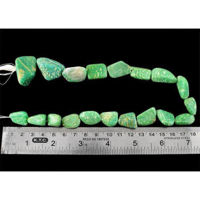gemsmore:Amazing Natural Amazonite Beads Strand - Drilled