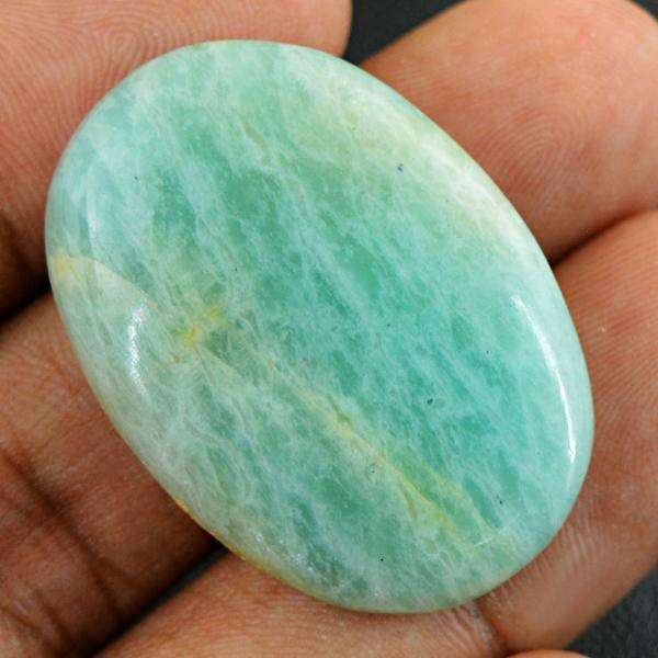 gemsmore:Amazing Natural Amazonite Oval Shape Untreated Loose Gemstone