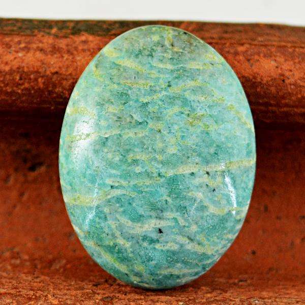 gemsmore:Amazing Natural Amazonite Oval Shape Untreated Loose Gemstone