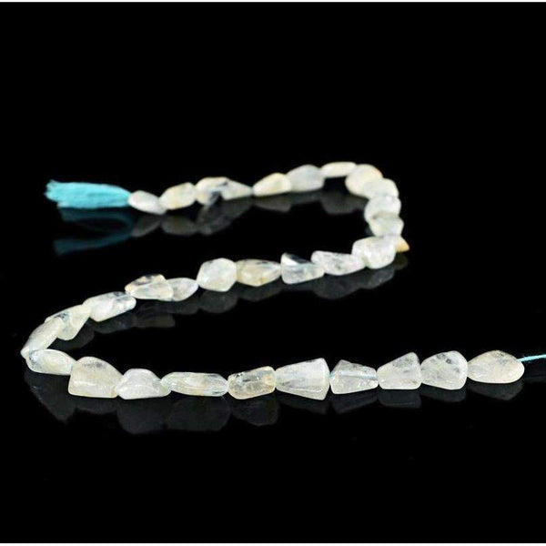 gemsmore:Amazing Natural Aquamarine Beads Strand - Drilled