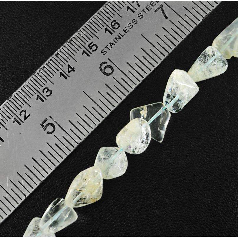 gemsmore:Amazing Natural Aquamarine Beads Strand - Drilled