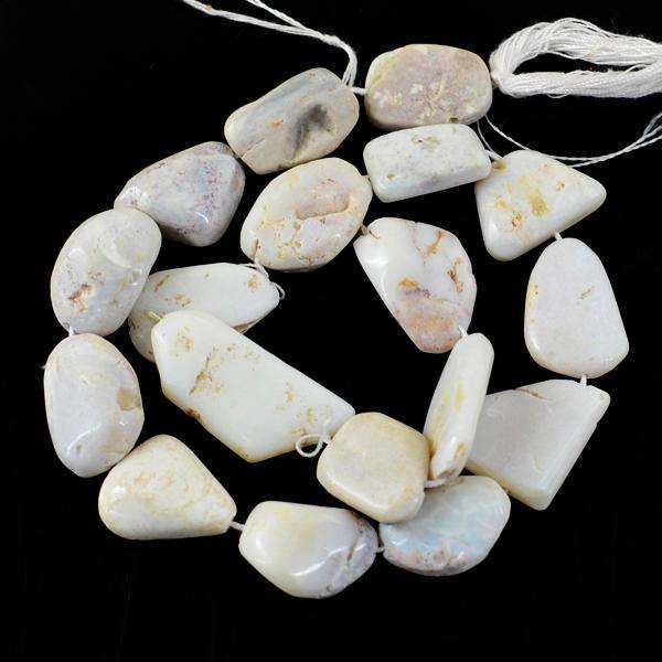 gemsmore:Amazing Natural Australian Opal Drilled Beads Strand