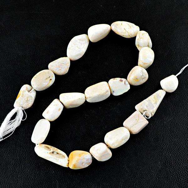 gemsmore:Amazing Natural Australian Opal Drilled Beads Strand