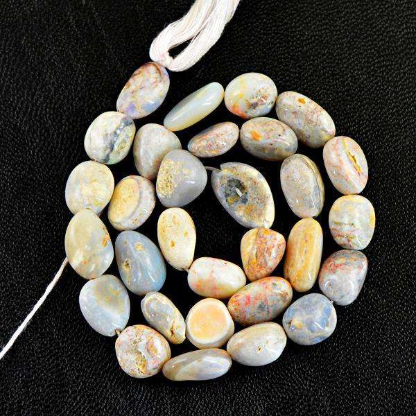 gemsmore:Amazing Natural Australian Opal Drilled Beads Strand