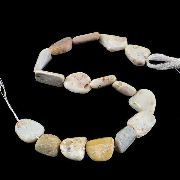 gemsmore:Amazing Natural Australian Opal Drilled Beads Strand