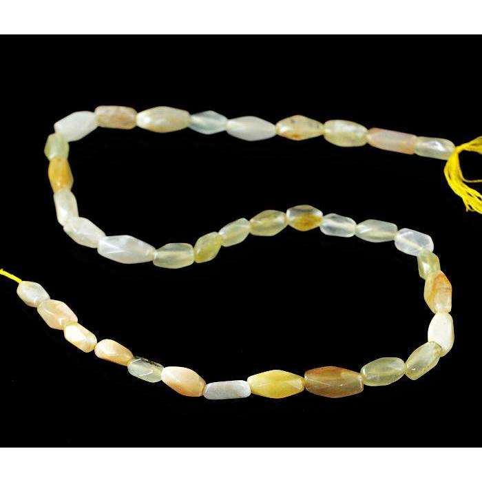 gemsmore:Amazing Natural Aventurine Drilled Beads Strand