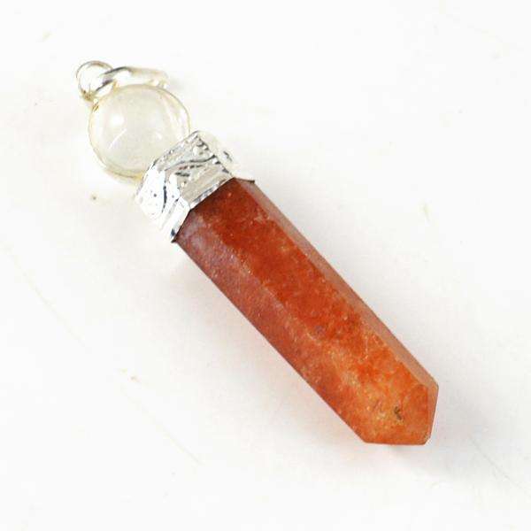 gemsmore:Amazing Natural Aventurine Reiki Healing Point Pendant