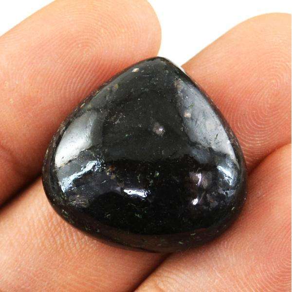 gemsmore:Amazing Natural Black Galaxy Jasper Pear Shape Loose Gemstone