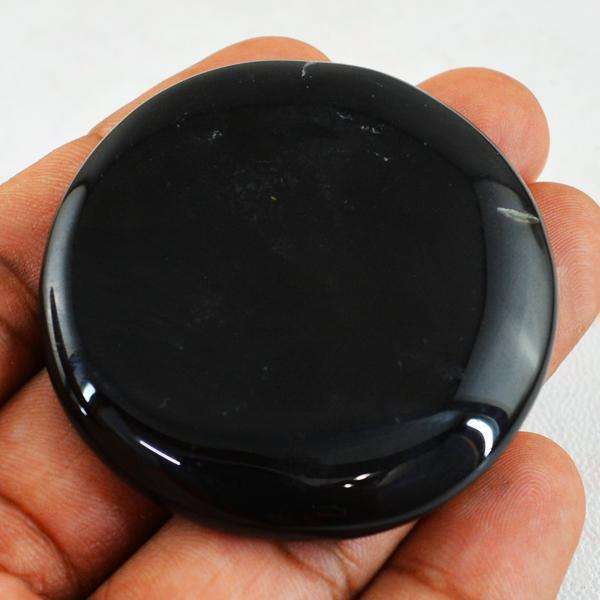 gemsmore:Amazing Natural Black Onyx Round Shape Untreated Loose Gemstone