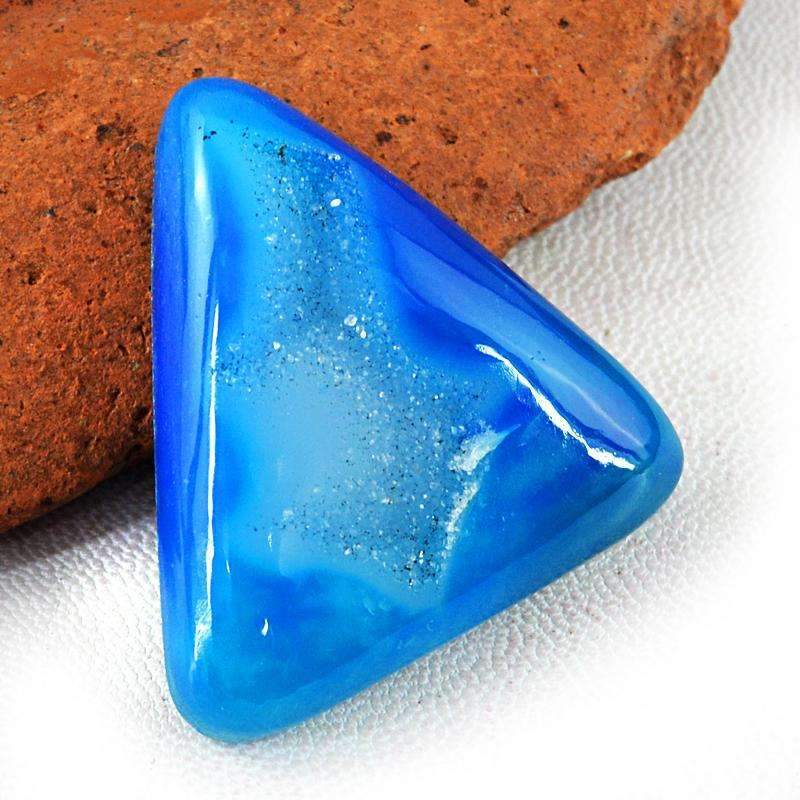 gemsmore:Amazing Natural Blue Druzy Onyx Gemstone