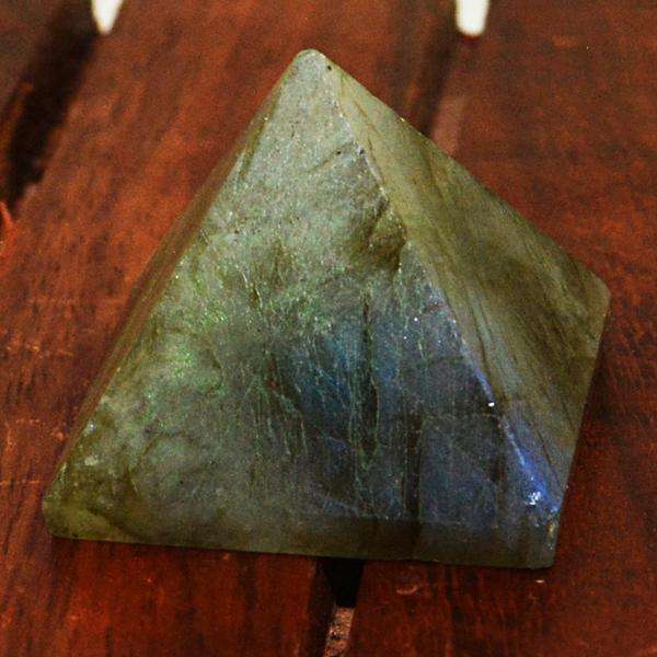gemsmore:Amazing Natural Blue Flash Labradorite Healing Pyramid