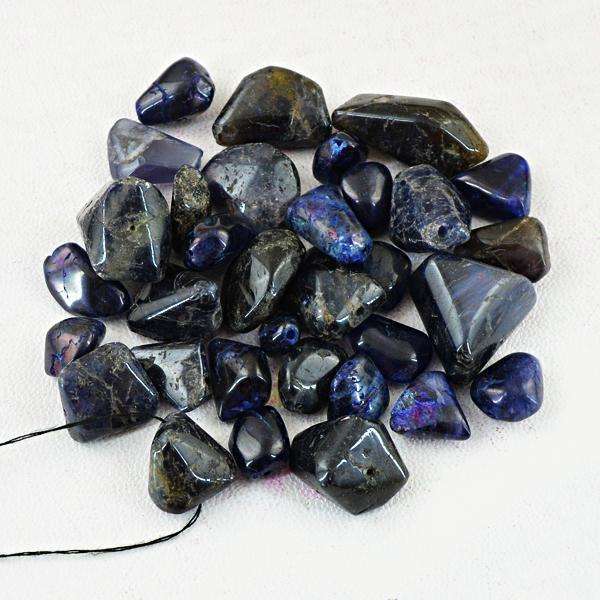 gemsmore:Amazing Natural Blue Iolite Drilled Beads Lot