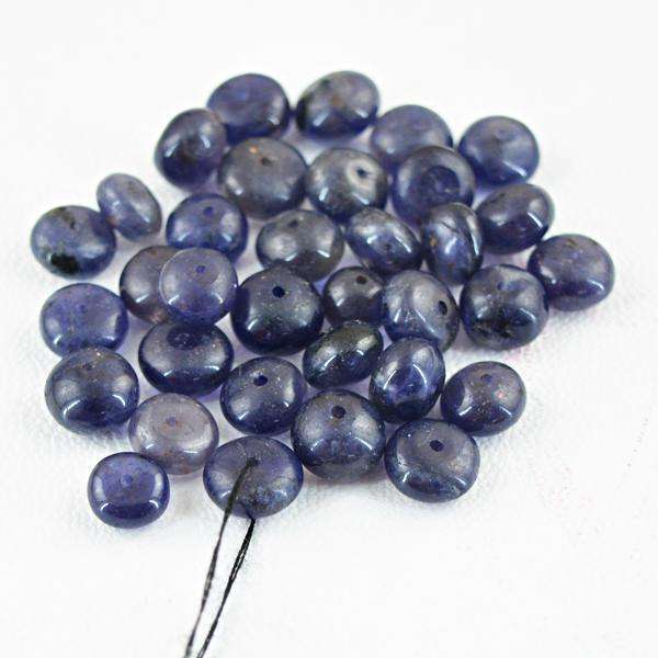 gemsmore:Amazing Natural Blue Iolite Round Shape Drilled Beads Lot