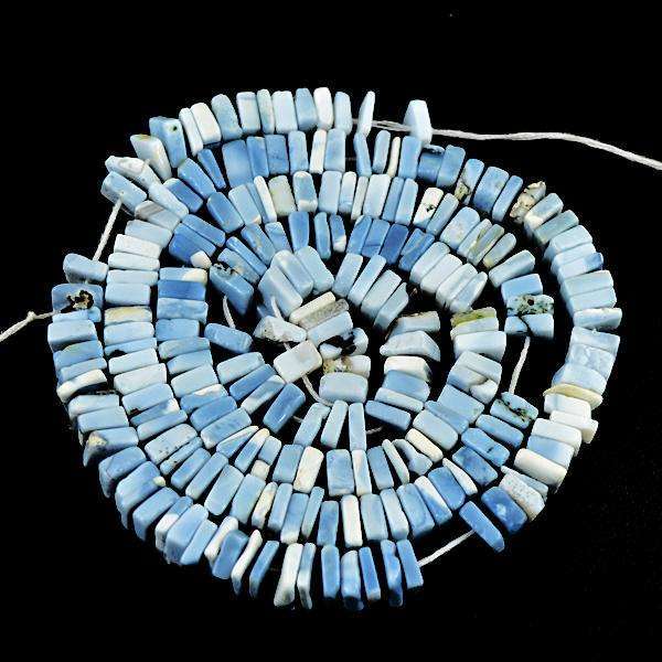 gemsmore:Amazing Natural Blue Lace Agate Drilled Beads Strand