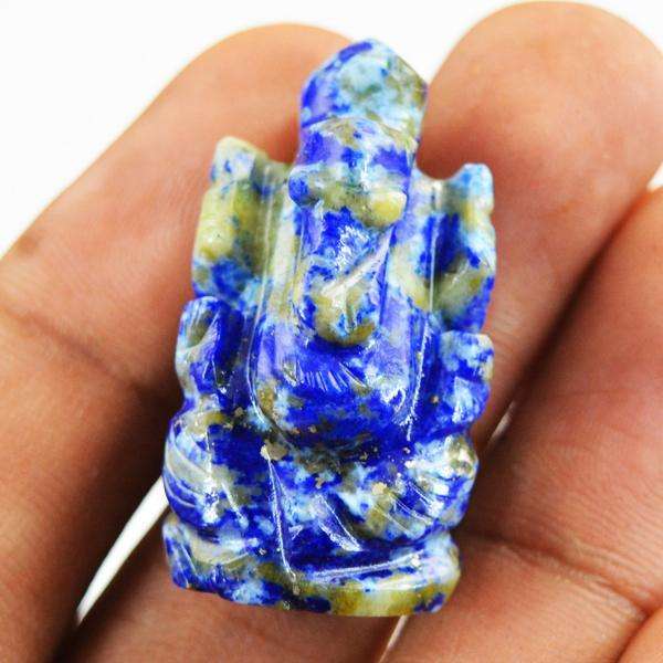 gemsmore:Amazing Natural Blue Lapis Lazuli Carved Ganesha Gemstone
