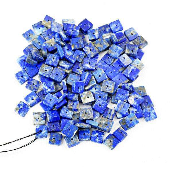 gemsmore:Amazing Natural Blue Lapis Lazuli Drilled Beads Lot