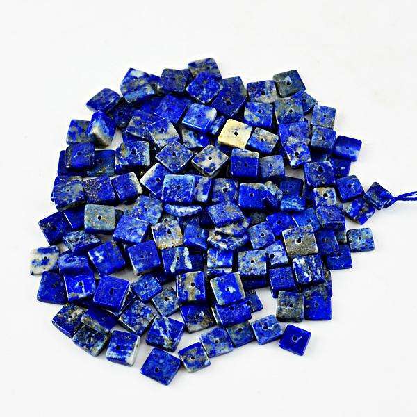 gemsmore:Amazing Natural Blue Lapis Lazuli Drilled Beads Lot