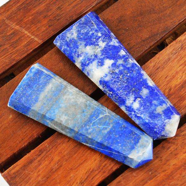 gemsmore:Amazing Natural Blue Lapis Lazuli Healing Wand Lot