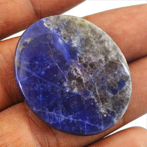 gemsmore:Amazing Natural Blue Lapis Lazuli Oval Shape Gemstone