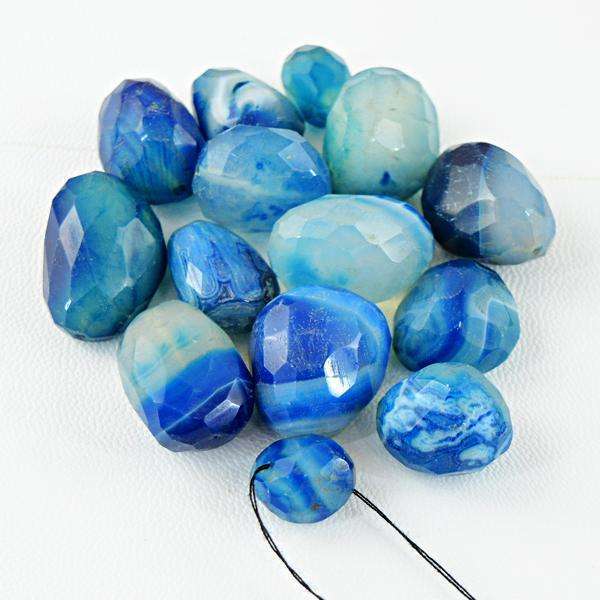 gemsmore:Amazing Natural Blue Onyx Drilled Beads Lot