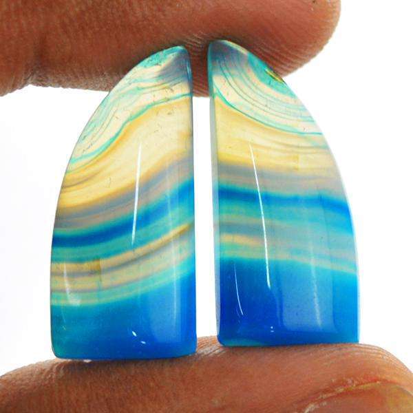 gemsmore:Amazing Natural Blue Onyx Gems Pair