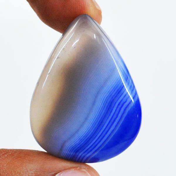 gemsmore:Amazing Natural Blue Onyx Pear Shape Loose Gemstone