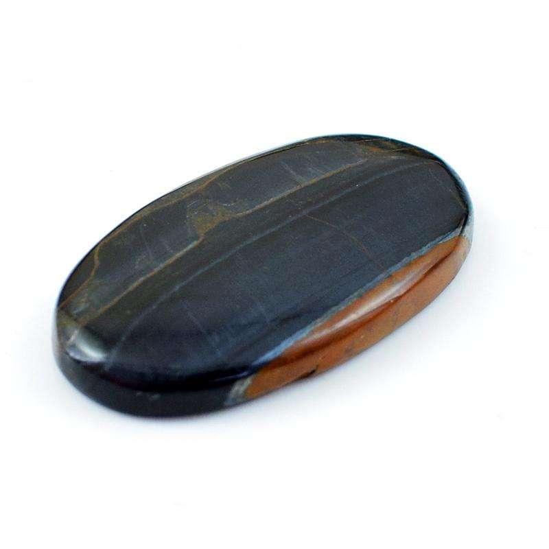 gemsmore:Amazing Natural Blue Power Tiger Eye Oval Shape Loose Gemstone