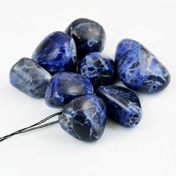 gemsmore:Amazing Natural Blue Sodalite Drilled Beads Lot