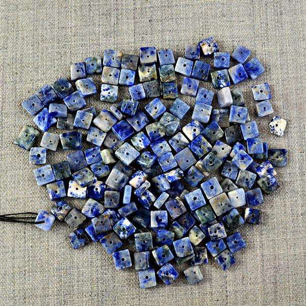 gemsmore:Amazing Natural Blue Sodalite Drilled Beads Lot