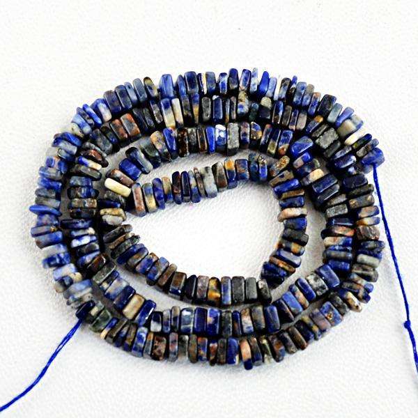 gemsmore:Amazing Natural Blue Sodalite Drilled Beads Strand