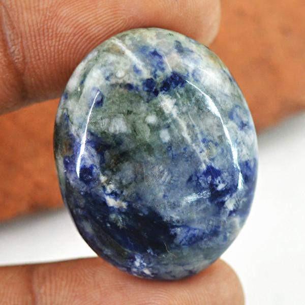 gemsmore:Amazing Natural Blue Sodalite Oval Shape Loose Gemstone