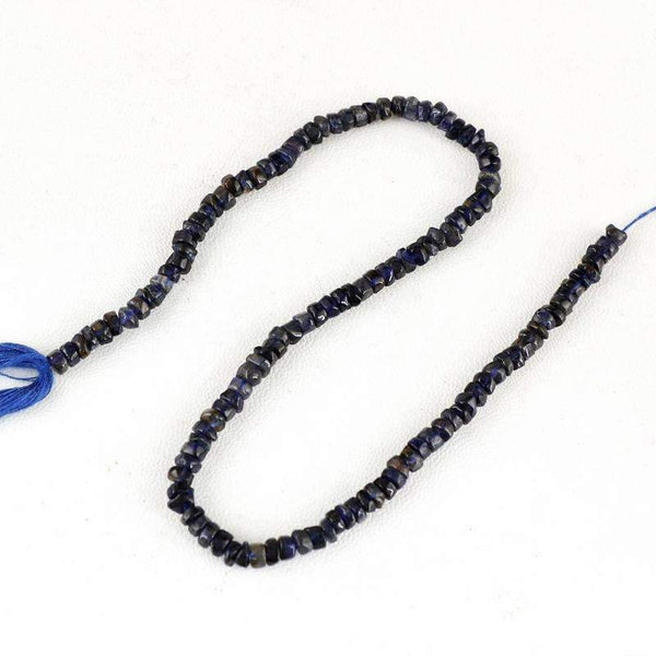 gemsmore:Amazing Natural Blue Tanzanite Beads Strand - Faceted Drilled