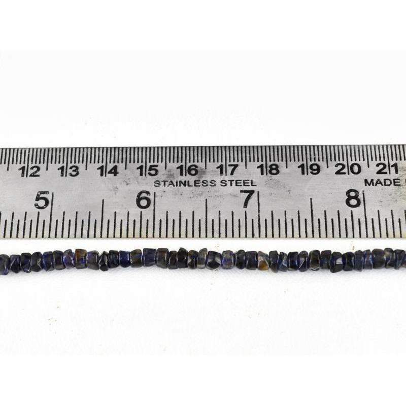 gemsmore:Amazing Natural Blue Tanzanite Beads Strand - Faceted Drilled