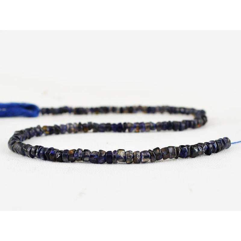 gemsmore:Amazing Natural Blue Tanzanite Beads Strand - Faceted Drilled