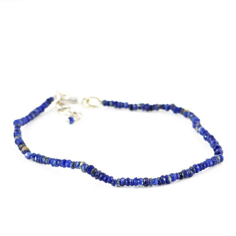 gemsmore:Amazing Natural Blue Tanzanite Bracelet Round Faceted Beads