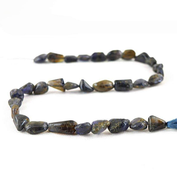 gemsmore:Amazing Natural Blue Tanzanite Drilled Beads Strand