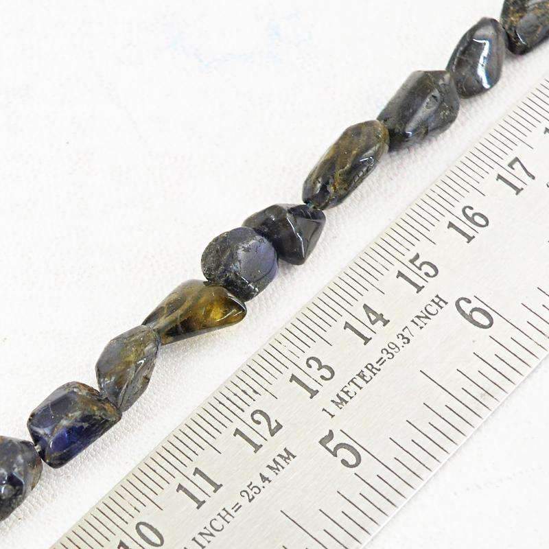 gemsmore:Amazing Natural Blue Tanzanite Drilled Beads Strand