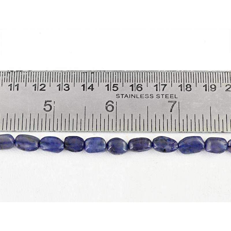 gemsmore:Amazing Natural Blue Tanzanite Drilled Beads Strand
