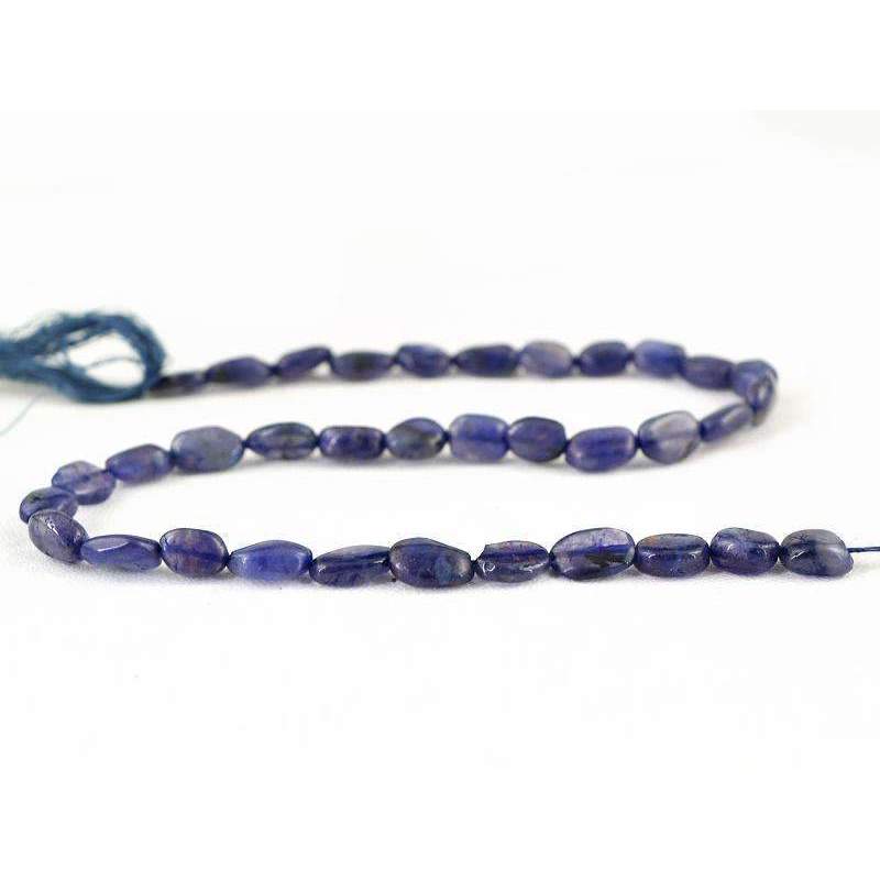 gemsmore:Amazing Natural Blue Tanzanite Drilled Beads Strand