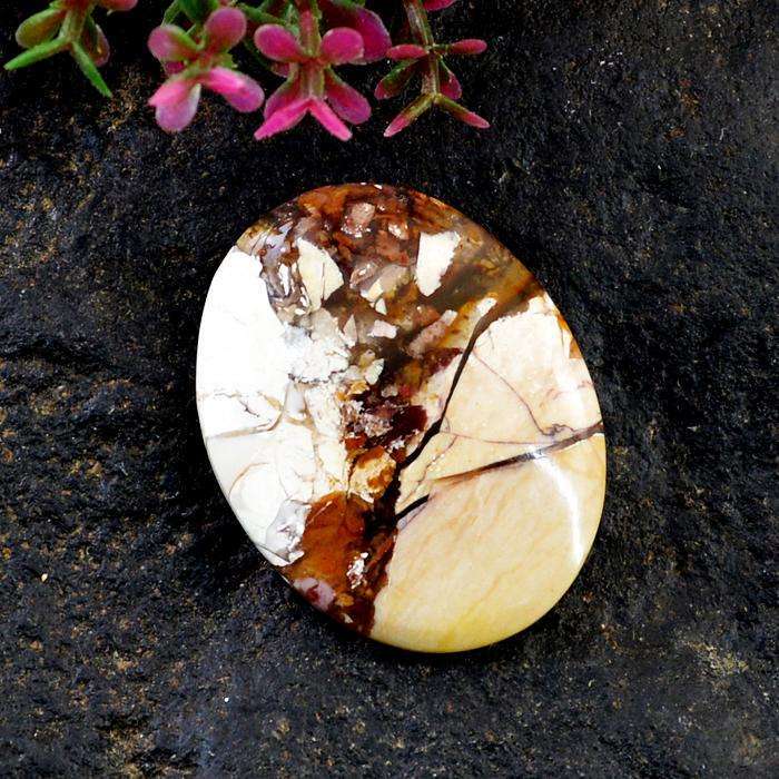 gemsmore:Amazing Natural Brecciated Mookaite Oval Shape Untreated Loose Gemstone