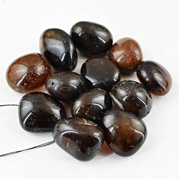 gemsmore:Amazing Natural Brown Onyx Beads Lot - Drilled