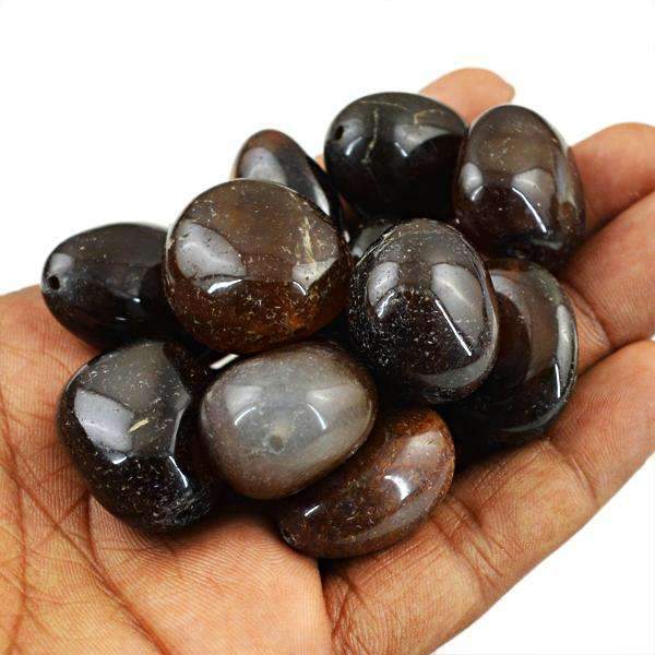 gemsmore:Amazing Natural Brown Onyx Beads Lot - Drilled